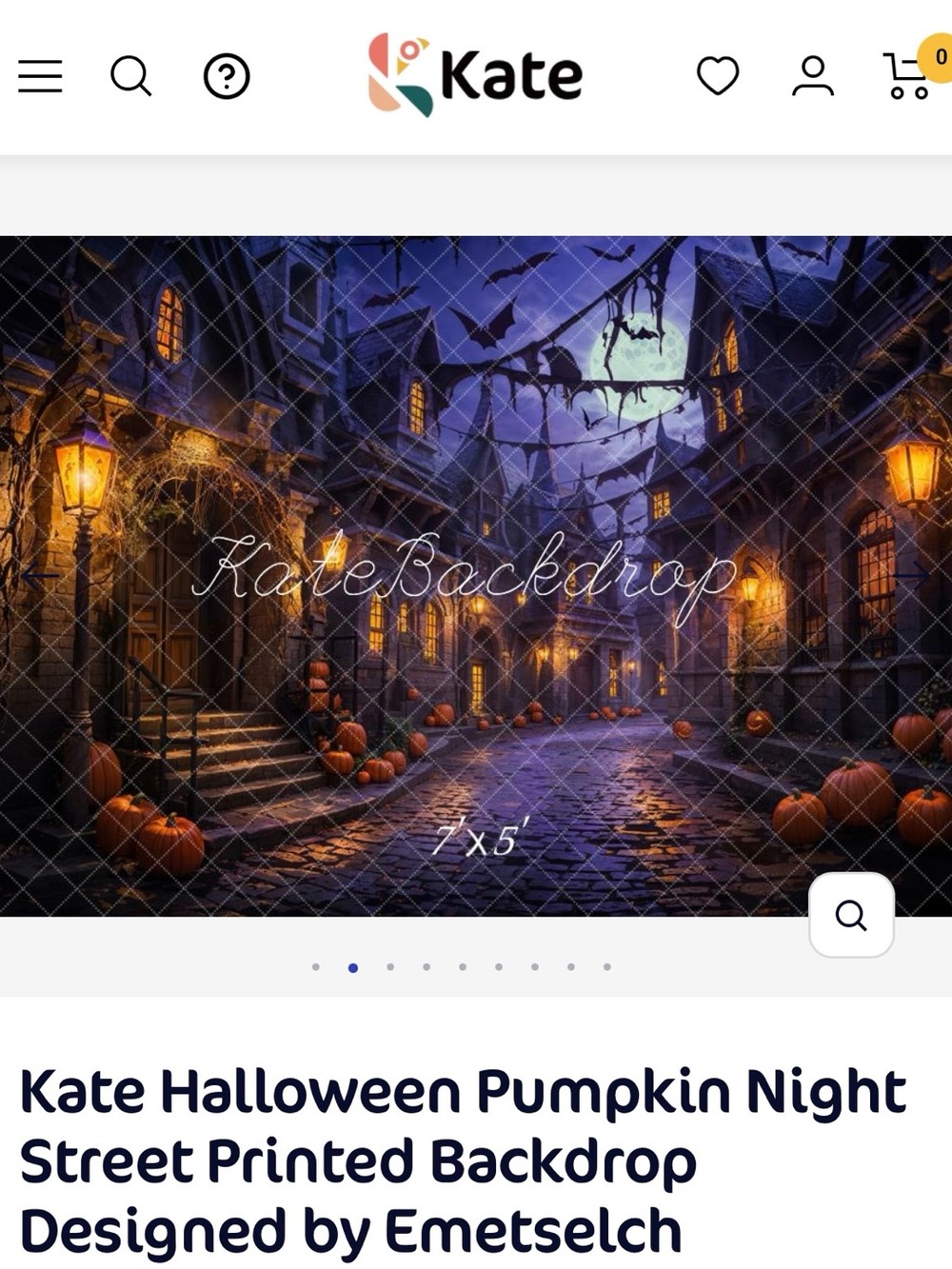 Kate Photography Backdrop Halloween Pumpkin Night Street 7’x5’